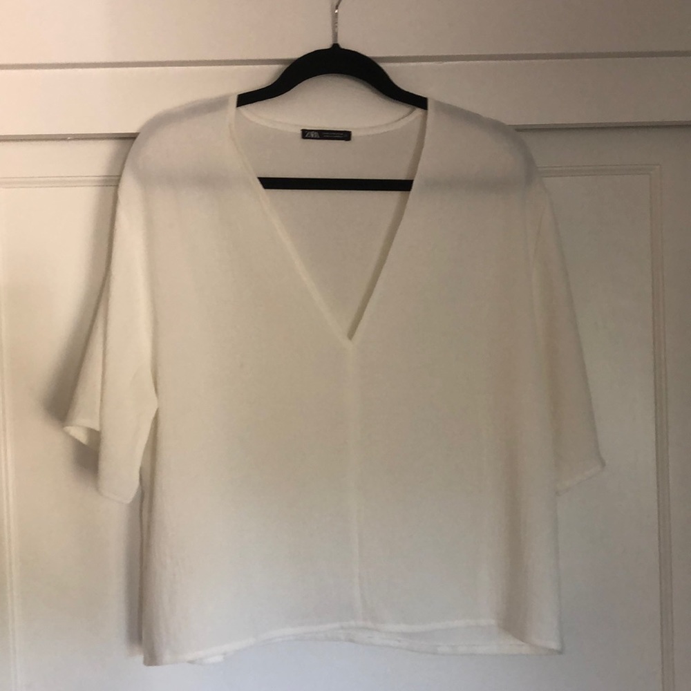 Zara v neck blouse top
